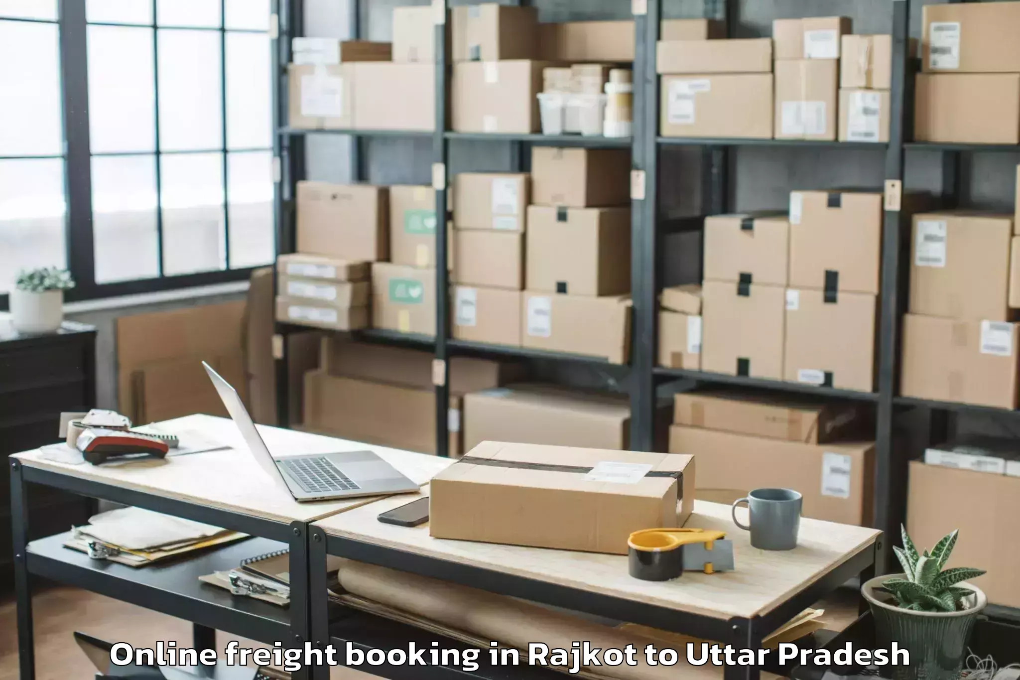 Professional Rajkot to Ramsanehighat Online Freight Booking